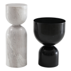 Pepper Lamp Table – Black Marble | Round