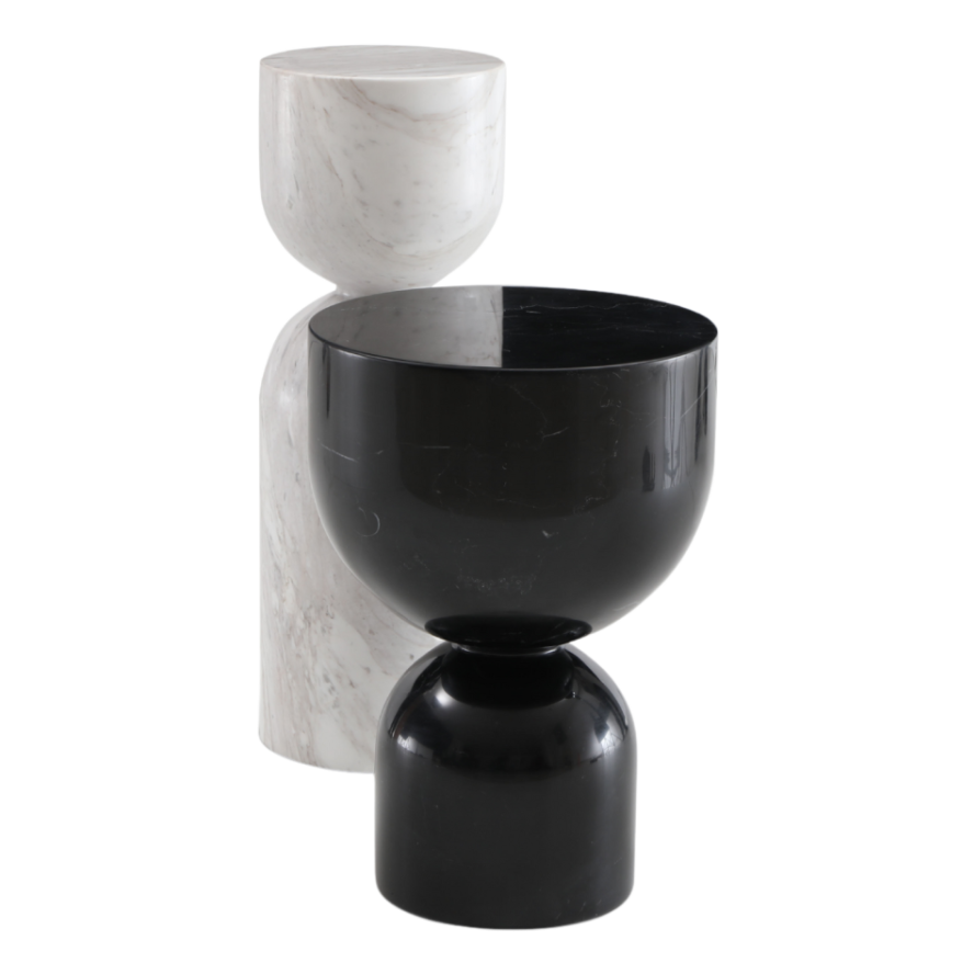 Salt Lamp Table – White Marble | Round