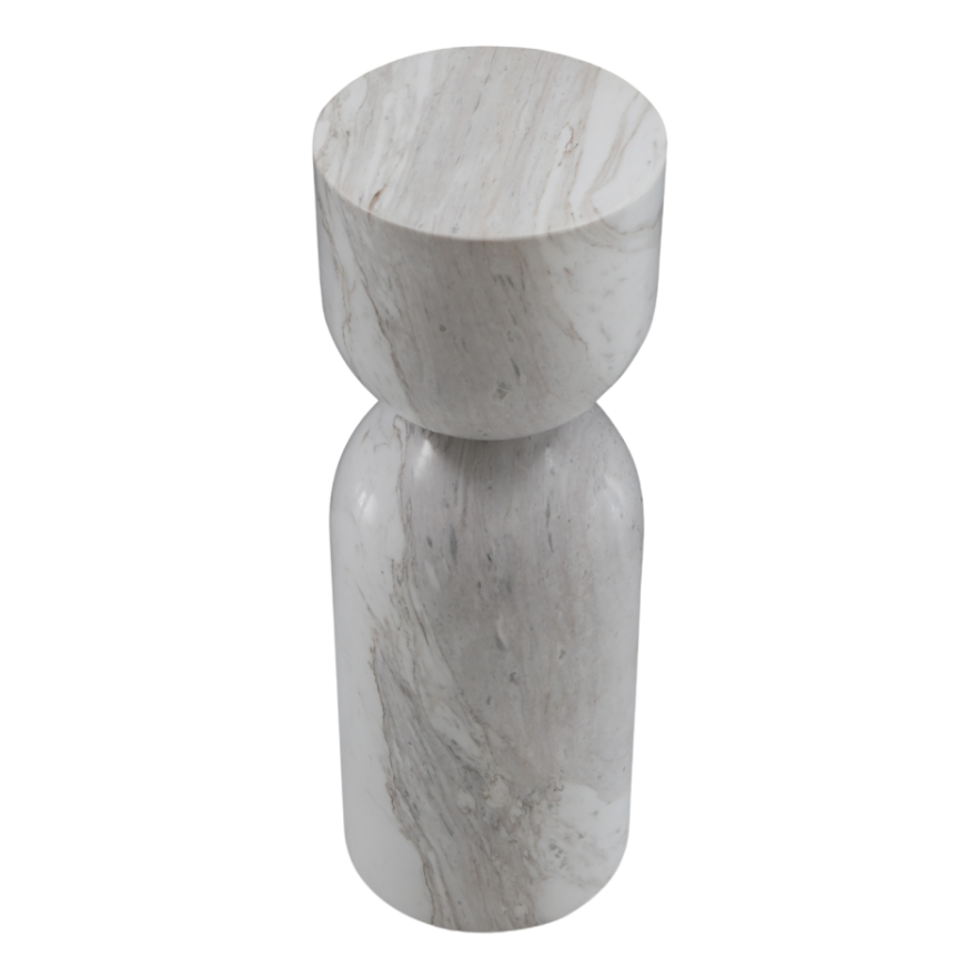 Salt Lamp Table – White Marble | Round