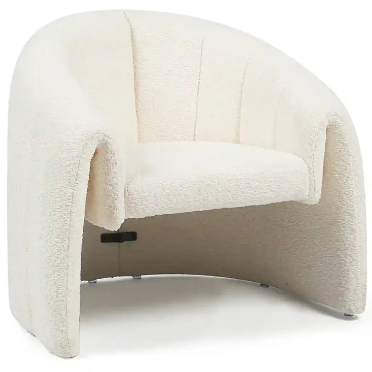 White cushioned chair on a white background