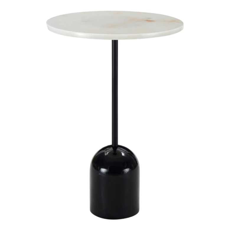 Thyme Lamp Table – Black & White Marble | Square