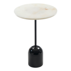 Thyme Lamp Table – Black & White Marble | Square