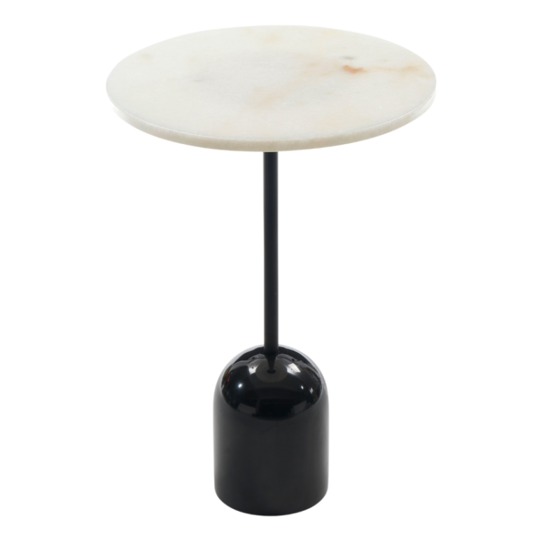Thyme Lamp Table – Black & White Marble | Square