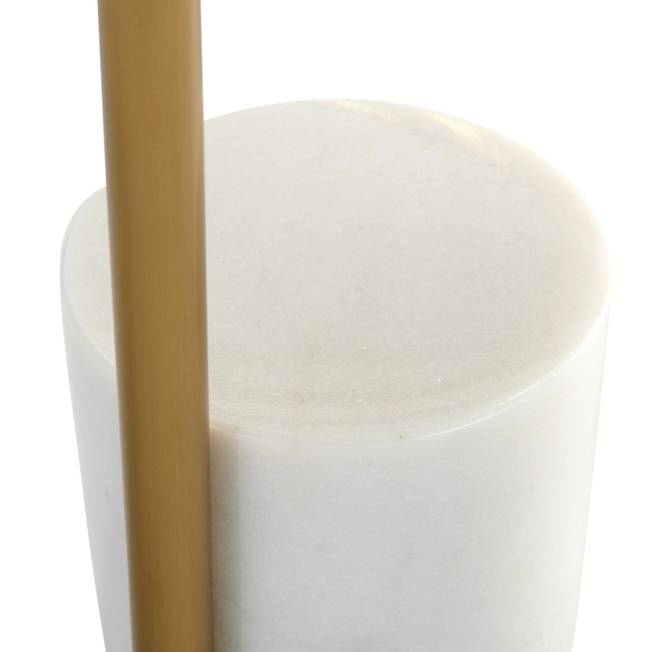 Violet Lamp Table – White Marble & Gold | Round