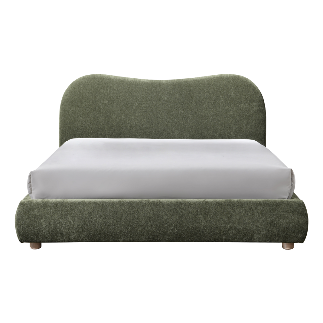 Wave Bedframe – Soft Weave | Olive