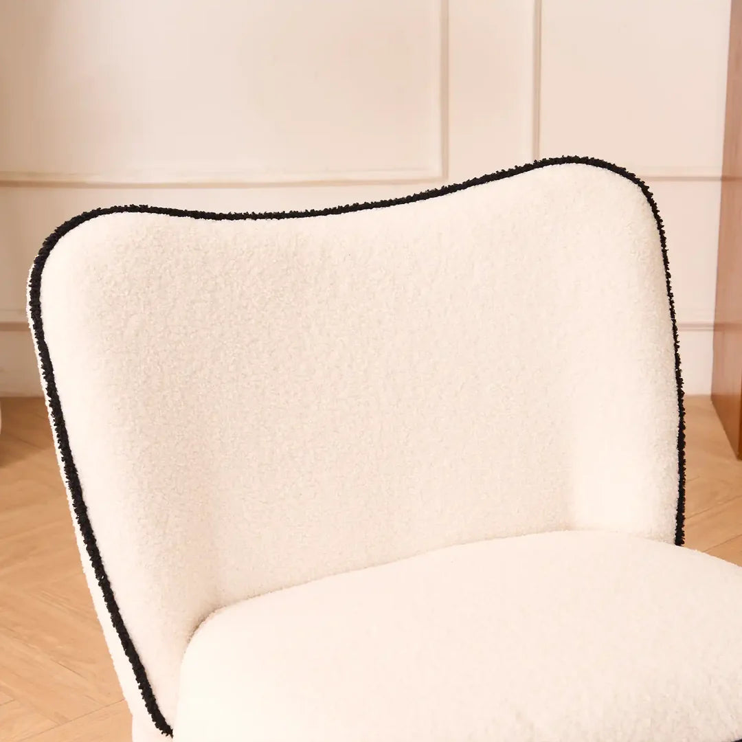 Zola Accent Chair – Sherpa Fleece | White