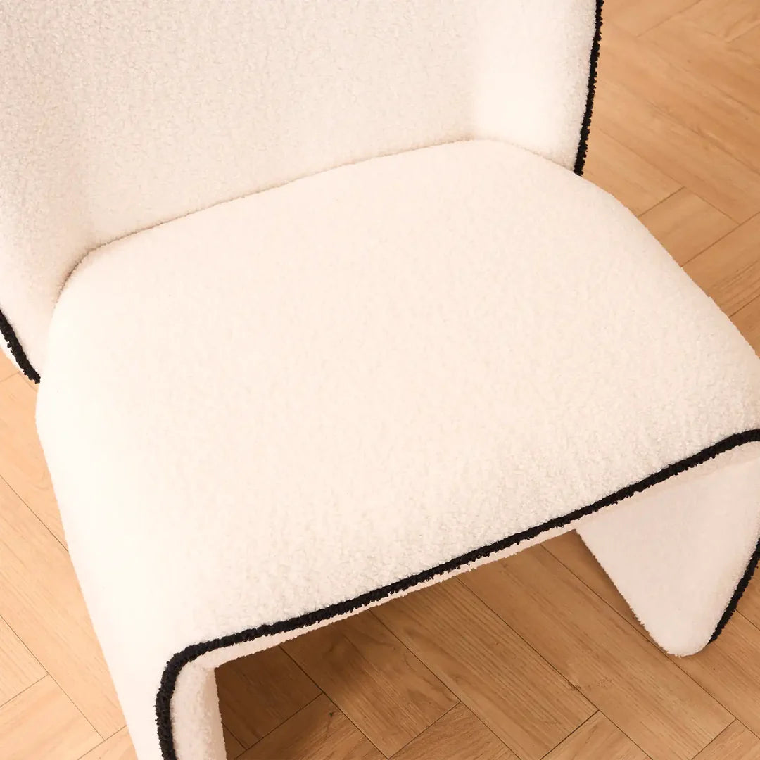 Zola Accent Chair – Sherpa Fleece | White