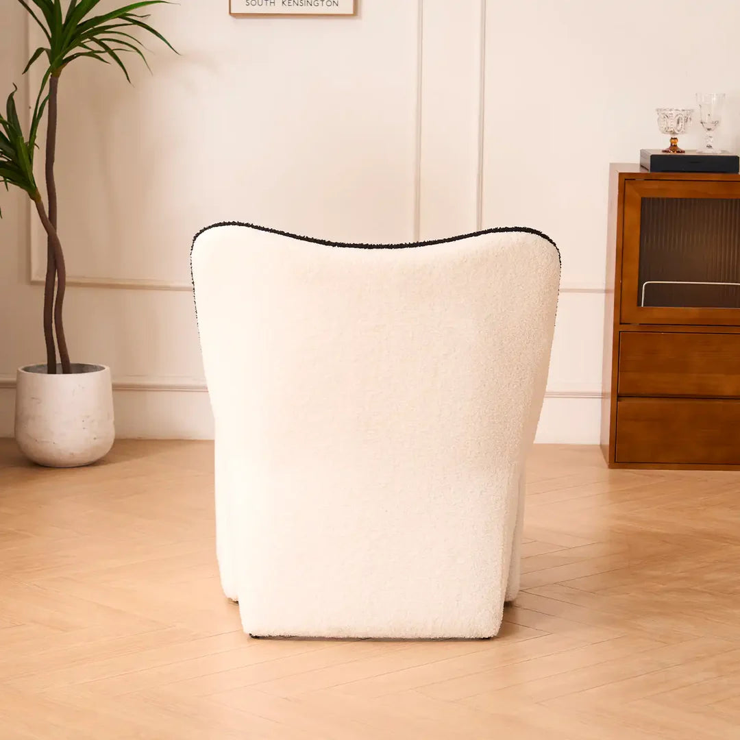 Zola Accent Chair – Sherpa Fleece | White