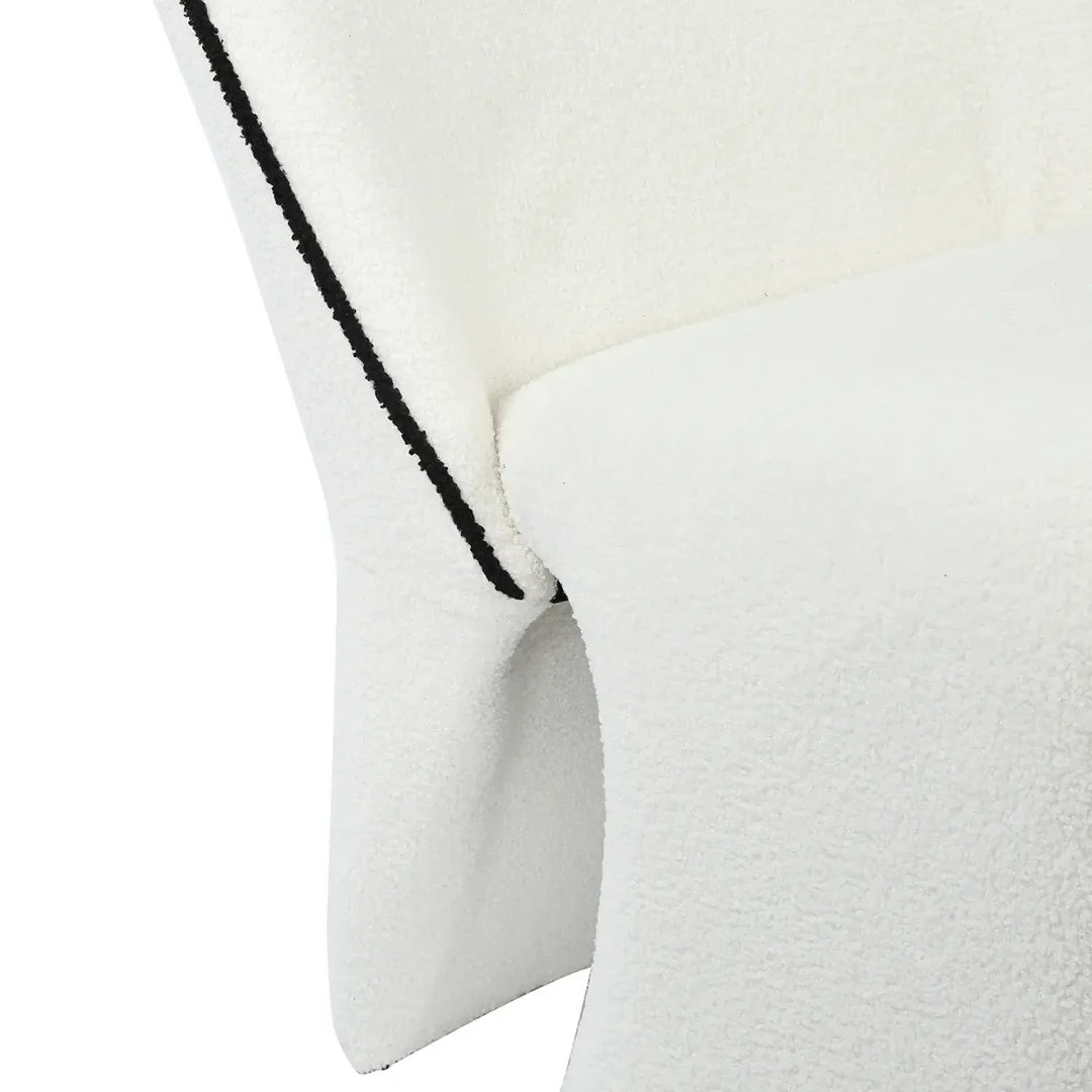 Zola Accent Chair – Sherpa Fleece | White